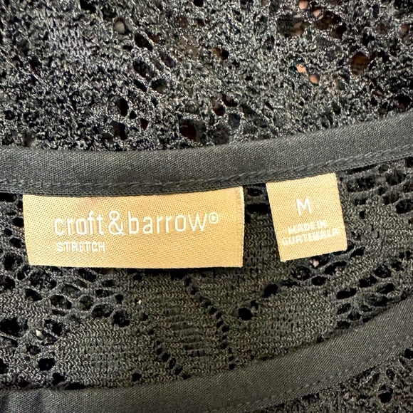 Croft & Barrow Black Lace Blouse with Long Sleeves - Picture 5 of 5